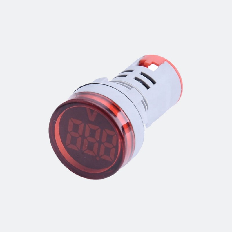 AD22-VOYANT VOLTMETRE CIRCULAIRE ROUGE 500V